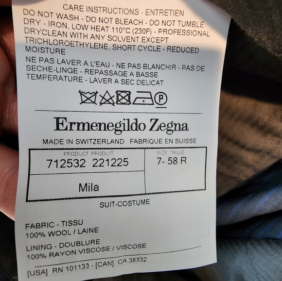 Ermenegildo Zegna Men's Mila Wool Pants Grey Blue Pin Stripe Dress Pants Tapered - Picture 5 of 9